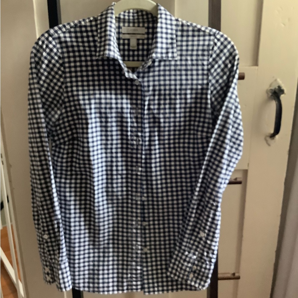 J. Crew Perfect shirt navy gingham